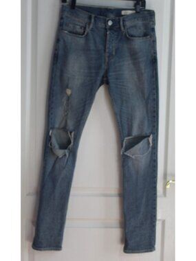 AllSaints Cigarette Distressed Medium Wash Jeans Size W30